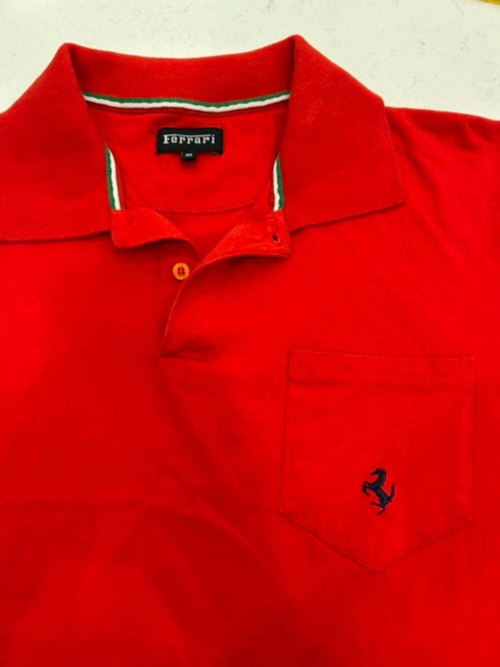 Ferrari Polo Shirt Mens XL Red Pocket Embroidered Prancing Horse Italy - Picture 3 of 11
